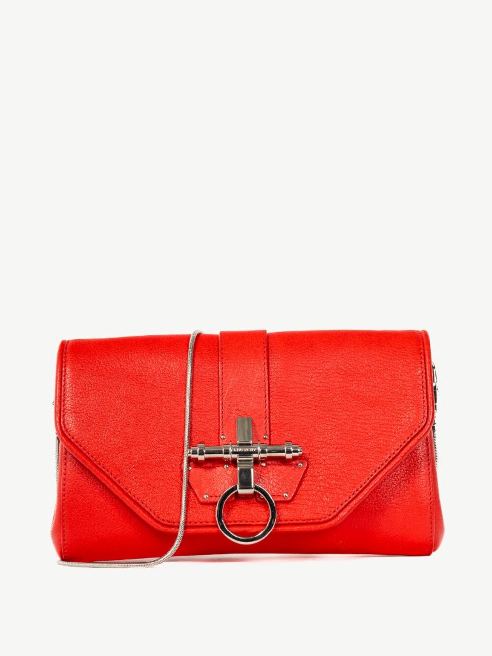 Givenchy Obsedia Red Grained-Leather Clutch